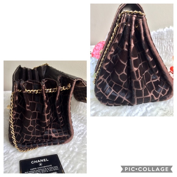 ‼️SOLD‼️ Chanel Giraffe Print Accordion Fur Bag - Picture 4 of 8